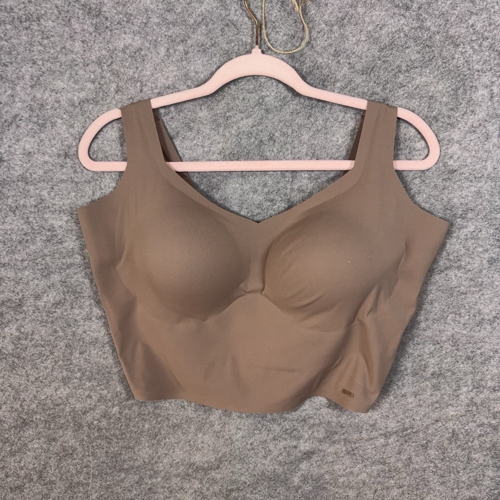 Skims Naked Plunge Tank Bra Sz 5X Brown Wireless‎ Stretch Pullover NWT - Picture 1 of 8